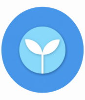 A small growing plant icon to portray the subject of biology